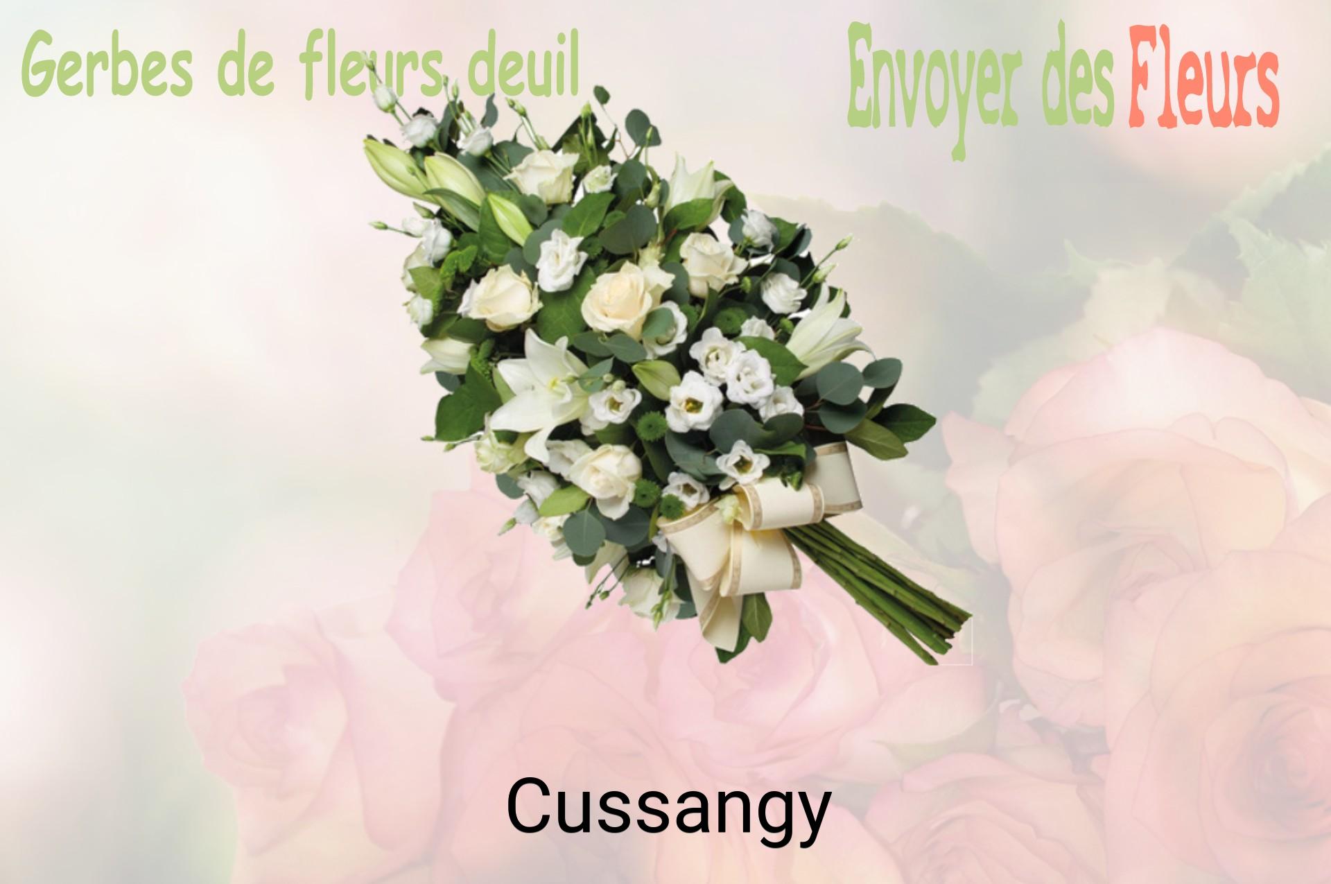 Gerbe de fleurs de deuil livrée à Cussangy